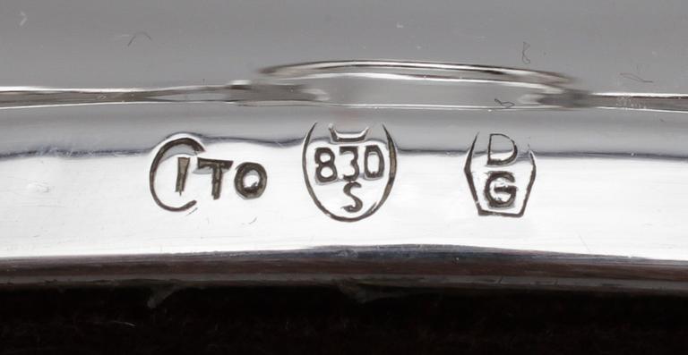 LJUSSTAKAR, 2 par snarlika, silver, Cito (Fredericia, Danmark 1963-79).