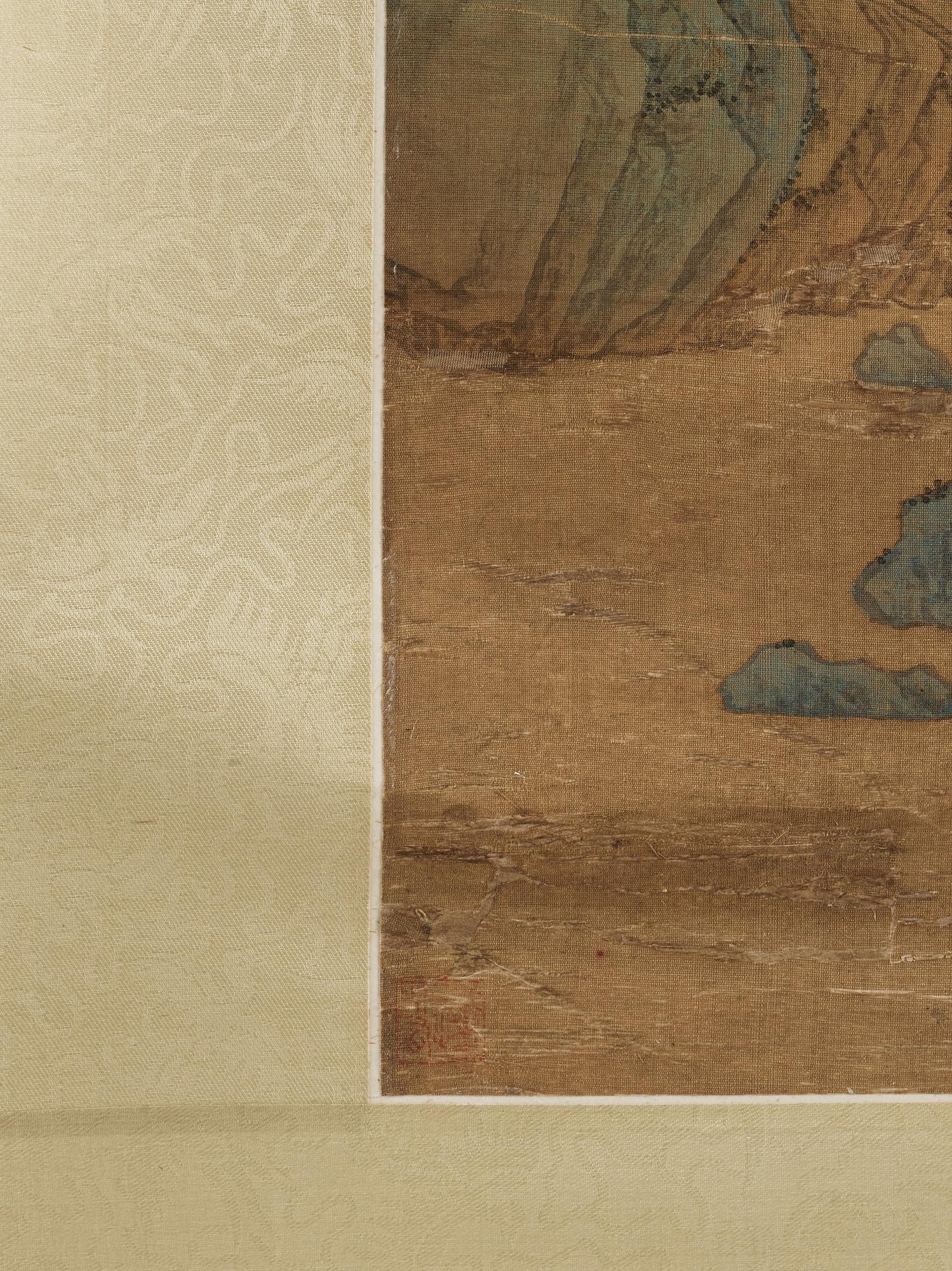 RULLMÅLNING med KALLIGRAFI. Troligen av kvinnlig konstnär (Yinhu från Tongjin), Qingdynastin (1644-1912).