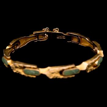 A BJÖRN WECKSTRÖM BRACELET, "Namban", zoisite, 14K gold. Lapponia 1986.