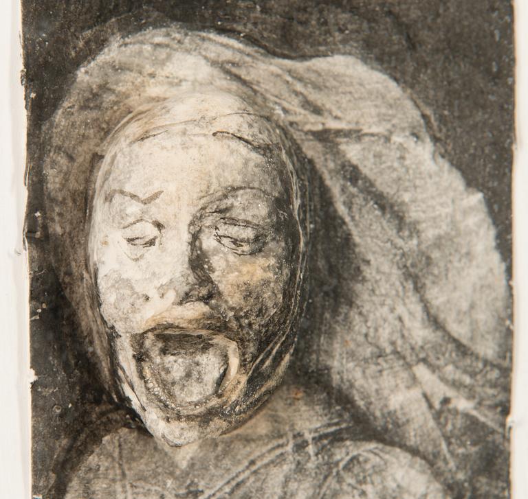 mixed media / drawing and 3D paper casting, a tergo signed and dated 1999.