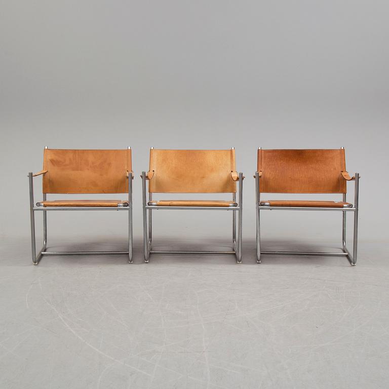 a set of three of 1970's "Amiral" Karin Mobring armchair from IKEA.