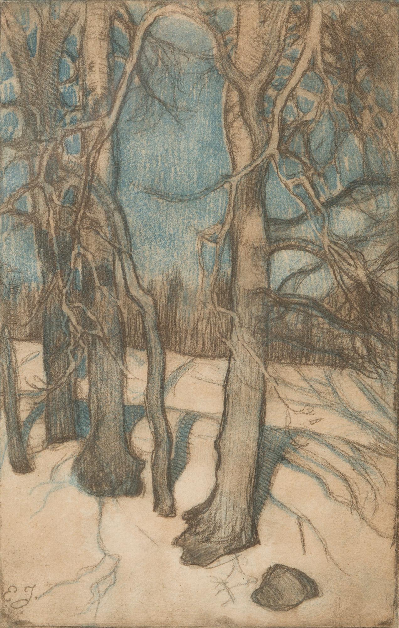 EERO JÄRNEFELT, softground etching, signed.