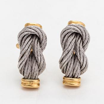 Örhängen, "Force 10", 18K guld och stål. Fred, Paris 1980-tal.