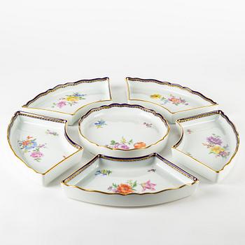 A Meissener porcelain six-piece sweetmeat set, first part of the 20th Century.