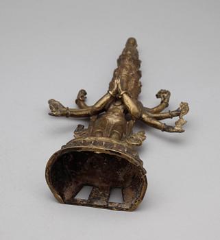 HINDUISK GUDOM, patinerad metall.