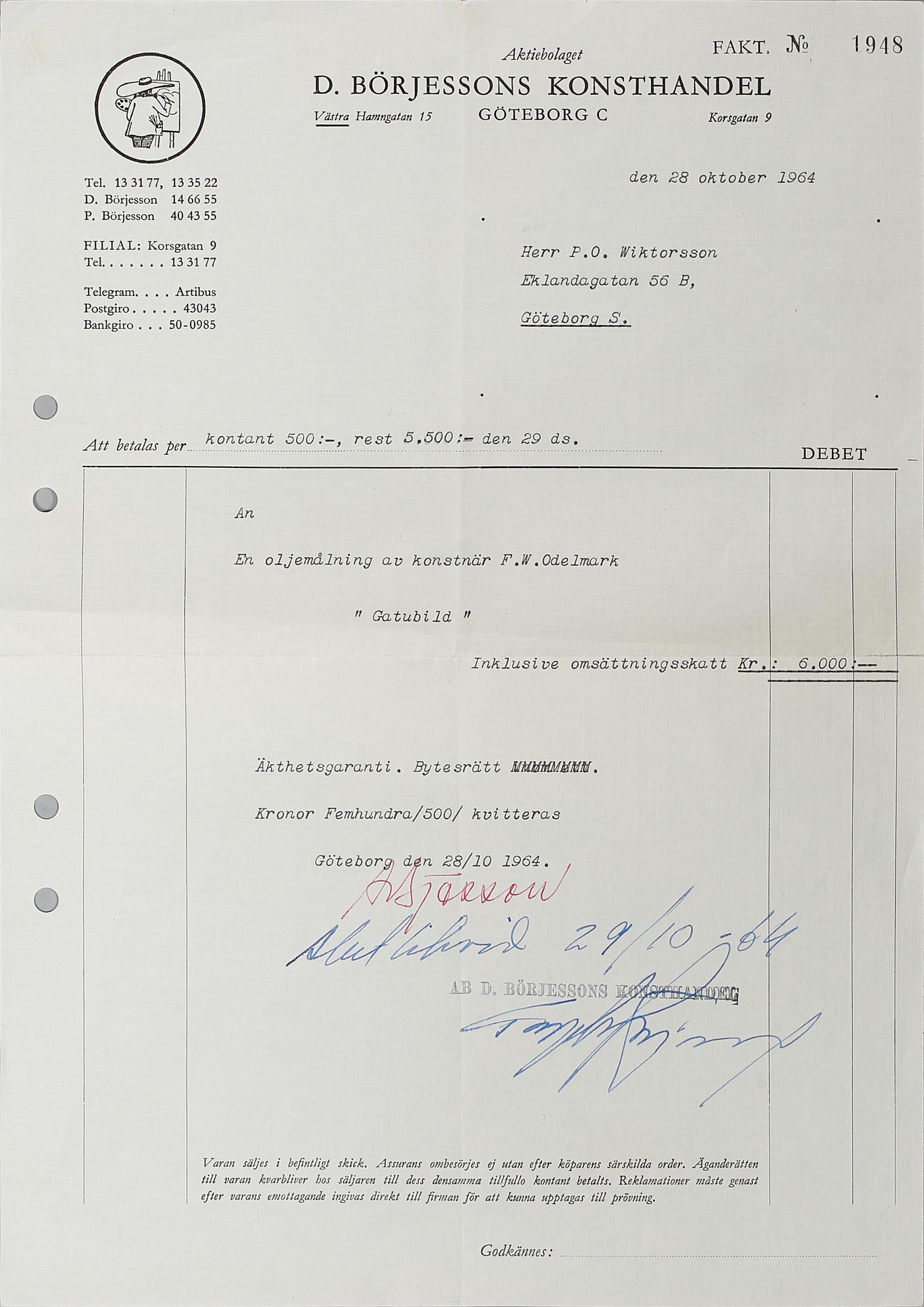 FRANS WILHELM ODELMARK, olja på pannå, signerad.