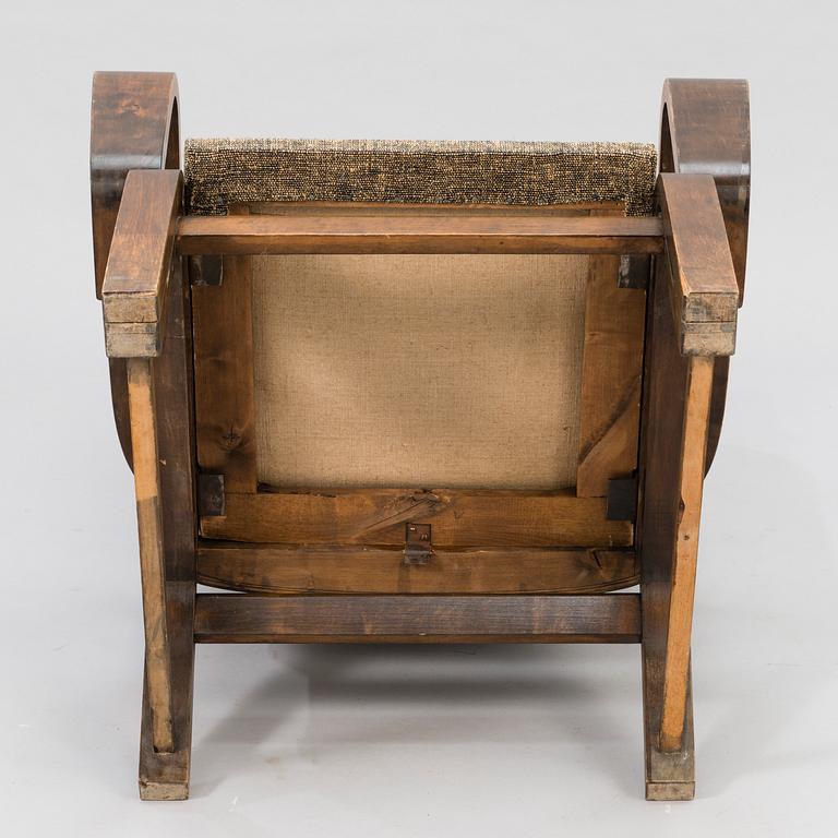 CARL-JOHAN BOMAN, Fåtölj, "Flexibla stolen",  N. Bomans Ångsnickeri Åbo. 1930-tal.