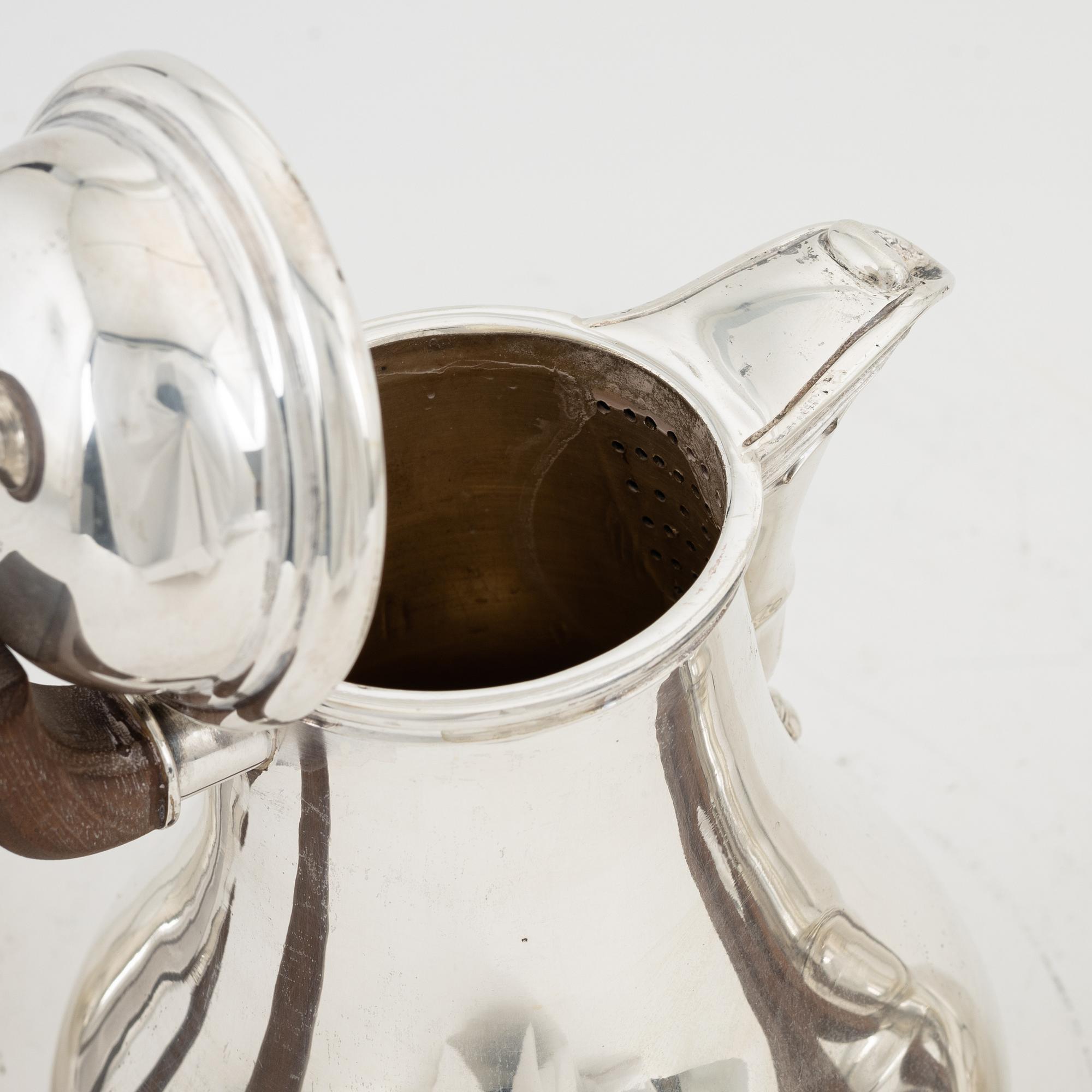 A three pice silver coffee set, Mexico, 20th century.