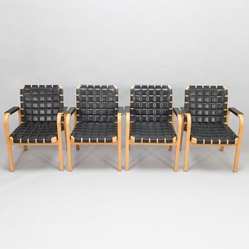 ALVAR AALTO, nojatuoleja, 4 kpl, malli 45, Artek 1900-luvun loppu.