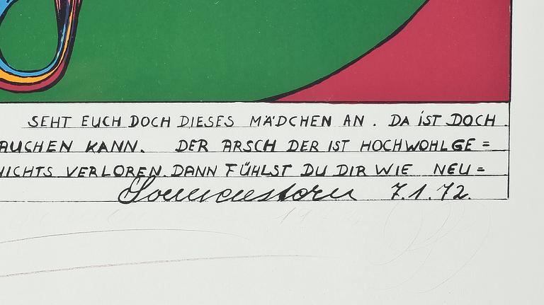 FRIEDRICH SCHRÖDER-SONNENSTERN, seriegrafi, sign, dat 1972 o numr 93/150, blindstämpel Galerie Verlag Fiedler o Nitsche.