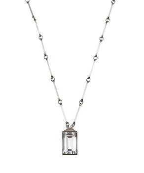 549. Wiwen Nilsson, A Wiwen Nilsson rock crystal and sterling pendant and chain, Lund 1944.