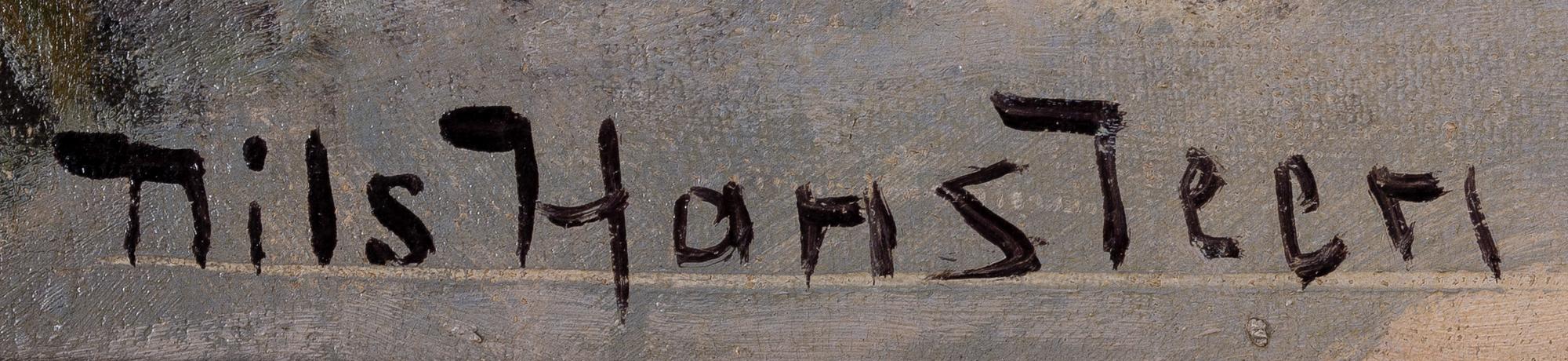 NILS HANSTEEN, VIEW OVER A VALLEY IN EVENING LIGHT.