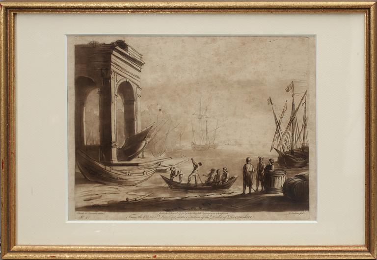 KOPPARSTICK, efter Claude le Lorrain, 1700-tal.