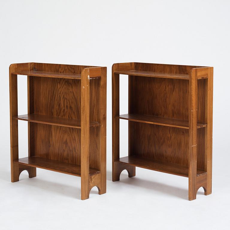Josef Frank, a pair of mahogany wall shelves, model 2127, Svenskt Tenn Sweden, probably 1950's.