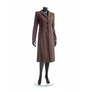 528. ARMANI COLLEZIONI, a taupe coloured wool coat.