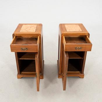 Bedside tables, a pair from the first half of the 20th century.