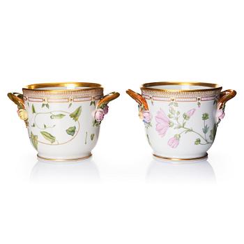 354. A pair of Royal Copenhagen 'Flora Danica' wine coolers/flower pots, Denmark, 20th Century.