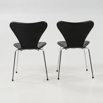 ARNE JACOBSEN, stolar ett par "Sjuan" för Fritz Hansen Danmark, 2000-tal.