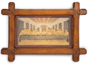 Leonardo da Vinci, after. A metal relief 'The Last Supper', late 19th Century.