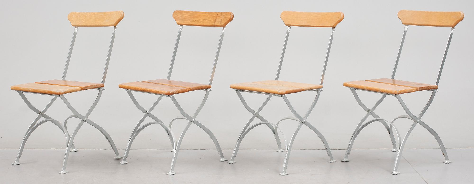 TRÄDGÅRDSSTOLAR / KLAPPSTOLAR, 4 st, "Bryggeristol",  Grythyttan,