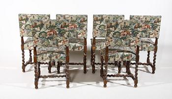 STOLAR, 6 st, barockstil. 1900-tal.