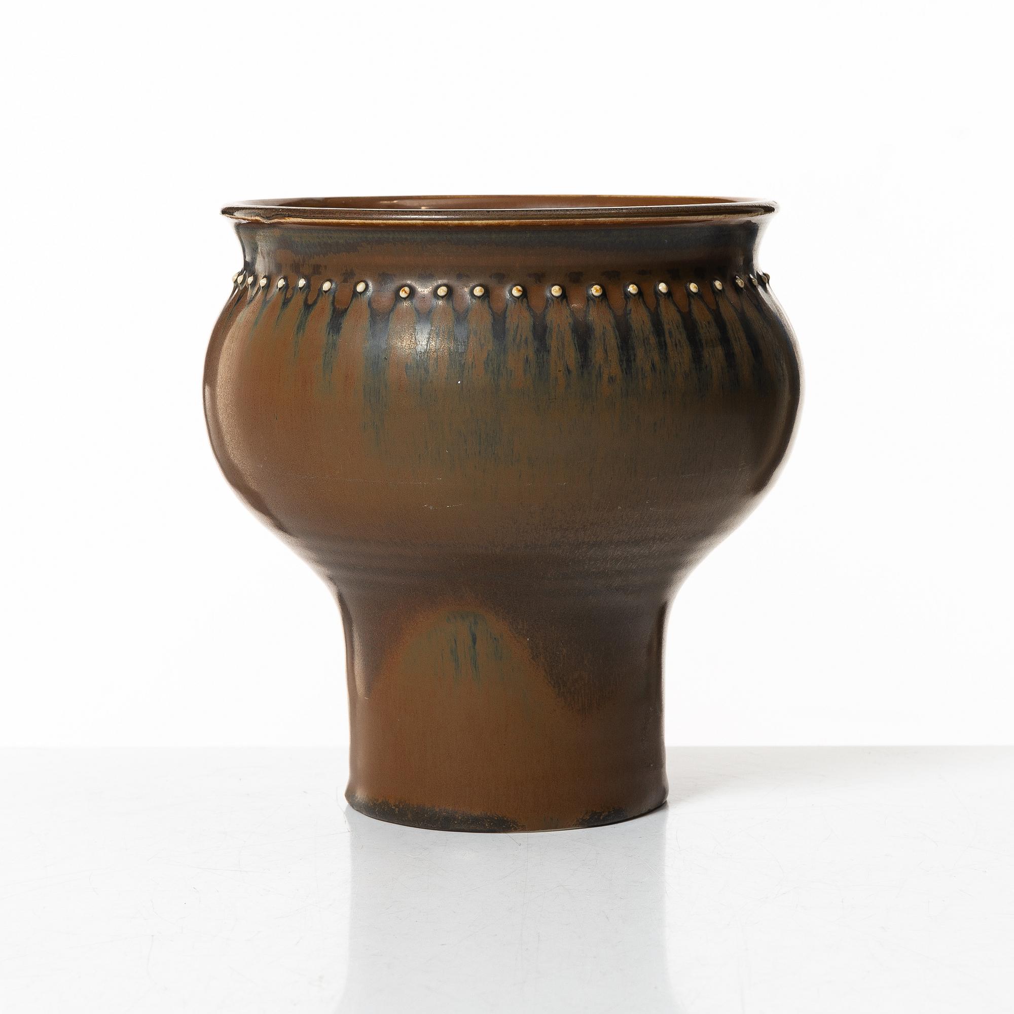 Stig Lindberg, a stoneware vase, Gustavsberg Studio 1960.