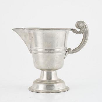 A pewter water-jug, mark of Henning Gustaf Pschorn, Stockholm 1731.