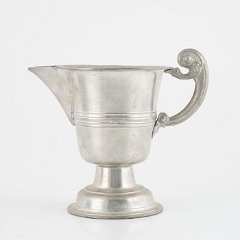 A pewter water-jug, mark of Henning Gustaf Pschorn, Stockholm 1731.