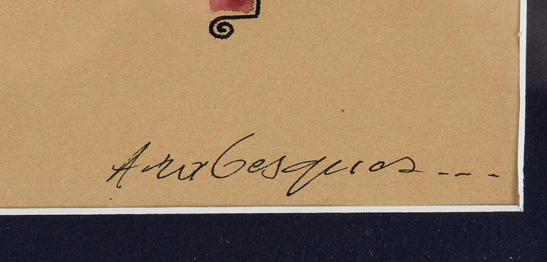 Unidentified artist, probably 1920s, watercolour on paper, signed.