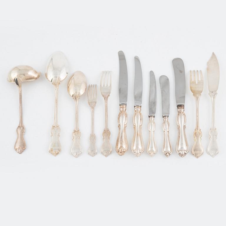 Bestickuppsättning, 99 delar, modell "Olga", bl.a. GAB, Stockholm 1949.