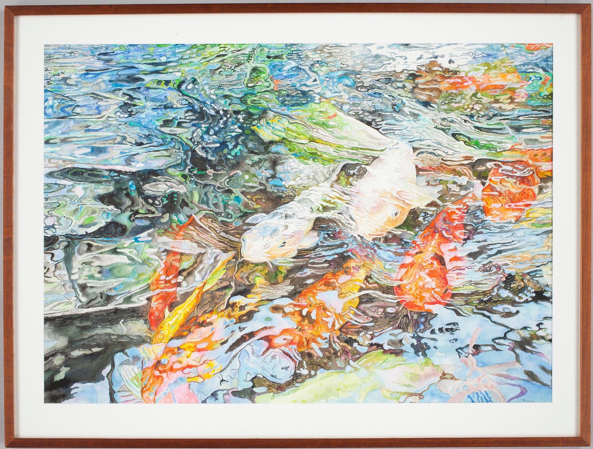 GISELA BECKIUS, akvarell. Sign.