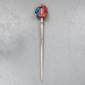 A Regulation Basket hilted broadsword for Highland officers, with scabbard, late 20th Century.