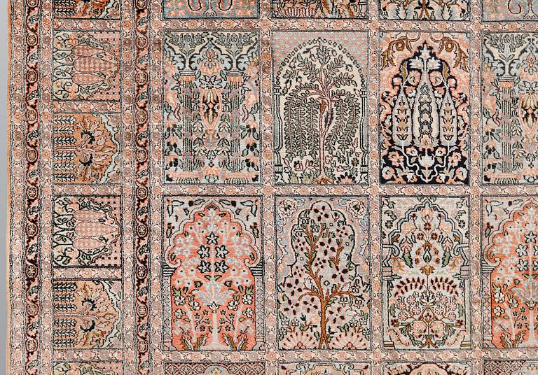 A silke Kashmir carpet, ca 327 x 243 cm.