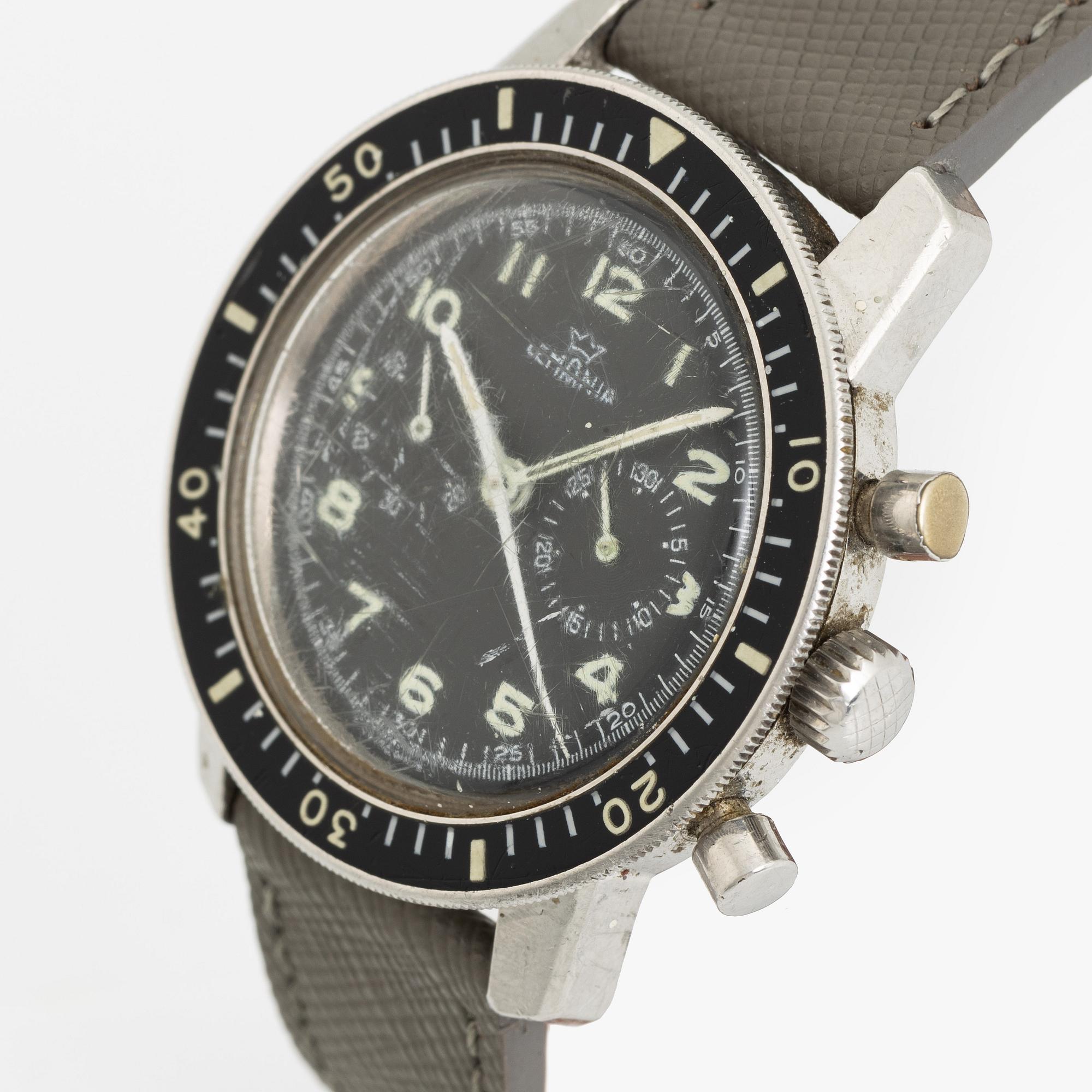 Lemania, "Viggen", "Swedish Air Force", "008", kronograf, ca 1970.