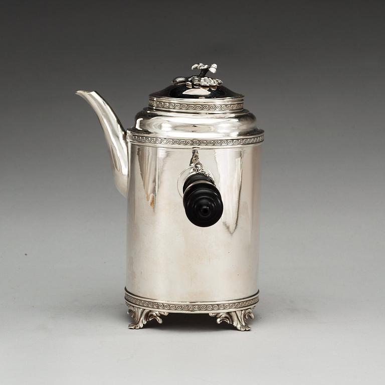 KAFFEKANNA, silver, Anders Fornholm, Stockholm 1791. Gustaviansk.