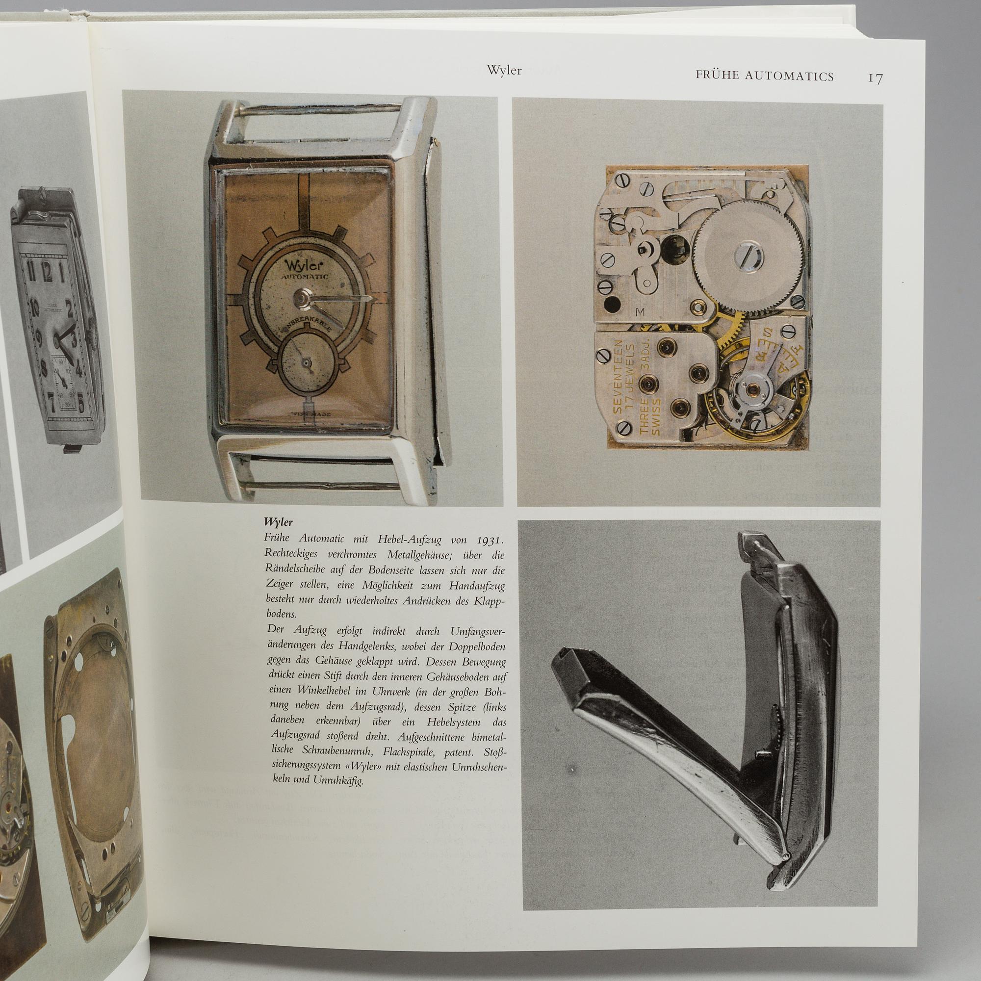 KLOCKLITTERATUR, 9 st, bl.a. Automatic-Armbanduhren aus der Schweiz: Uhren, die sich selber aufziehen.