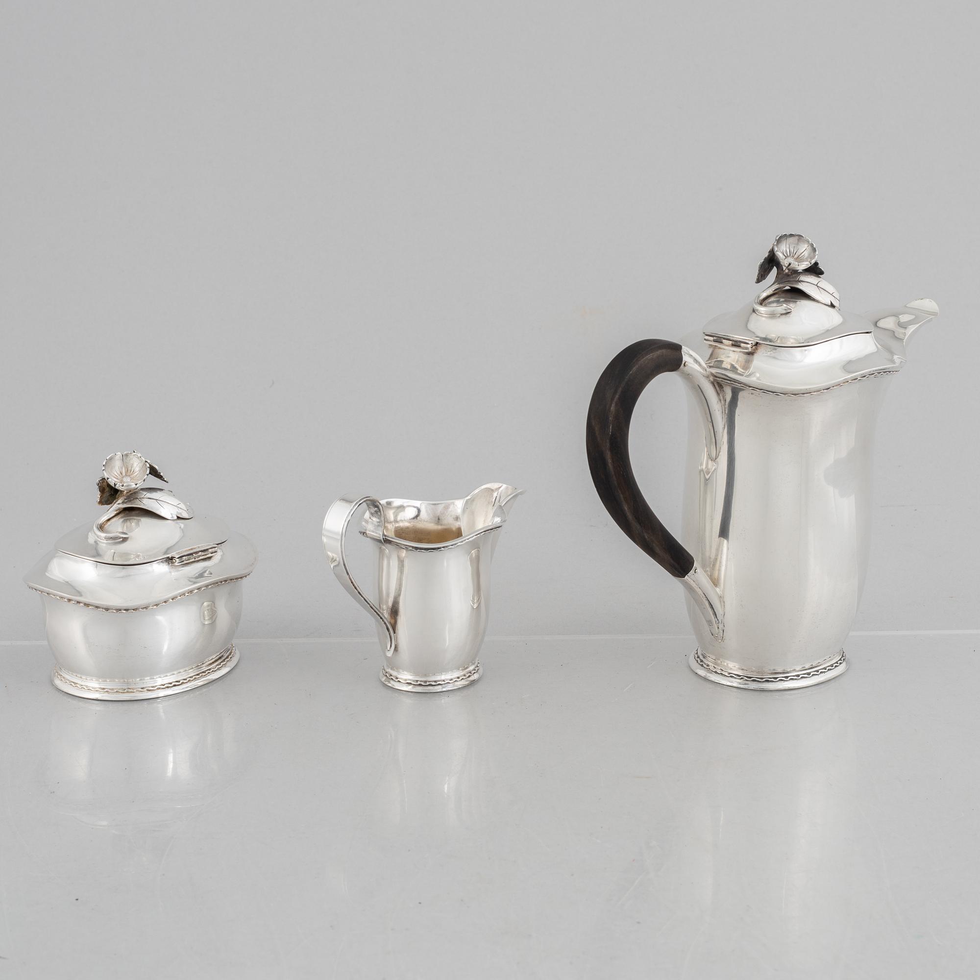 A Swedish silver coffee service, marks of Carl Fredrik Carlman, Stockholm 1945-1947.