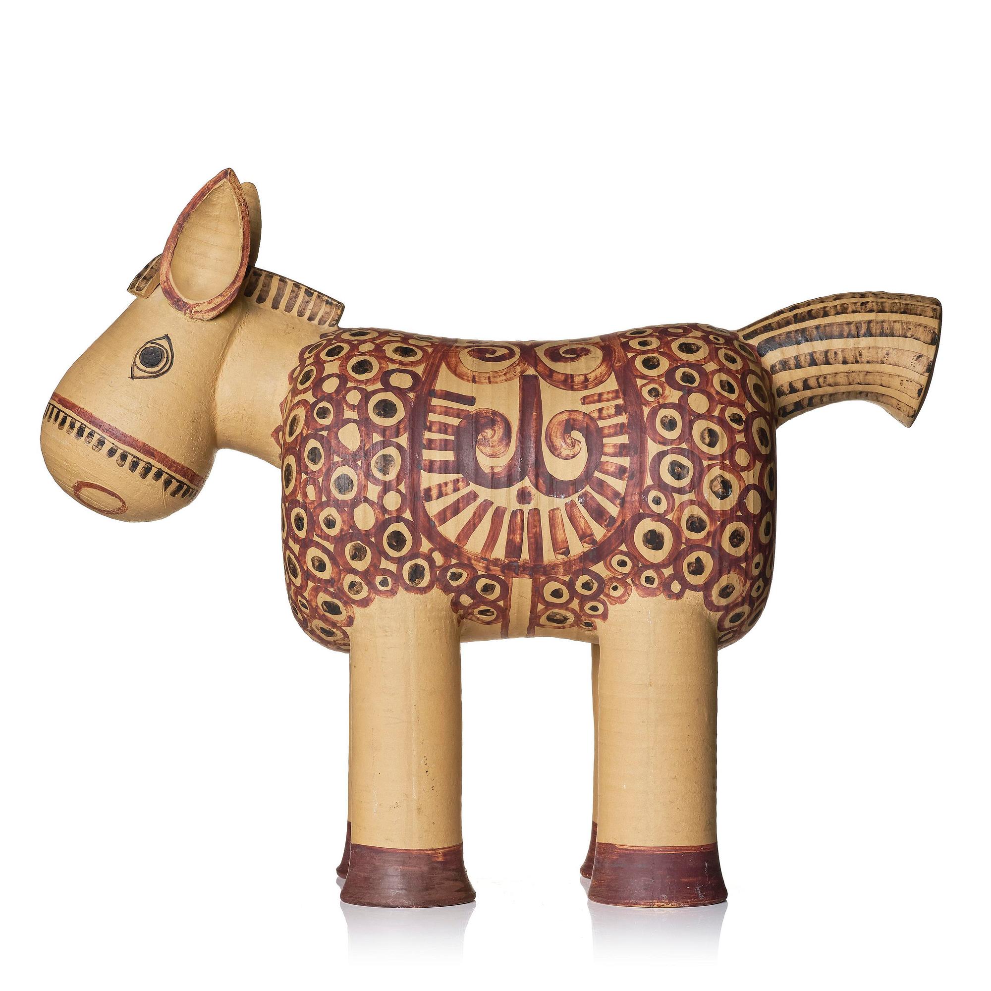 Lisa Larson, ”Mulåsna" (Mule), a rare stoneware sculpture from the "Afrika" series, Gustavsberg, 1968-1975.