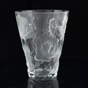 Lalique, an "Ispahan Rose" glass vase, France.