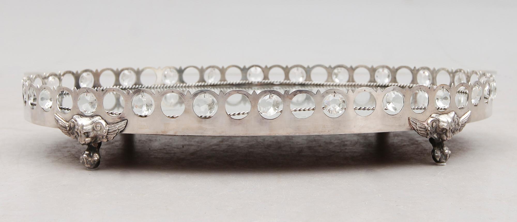 SPEGELPLATEAU, nysilver, tidigt 1900-tal.