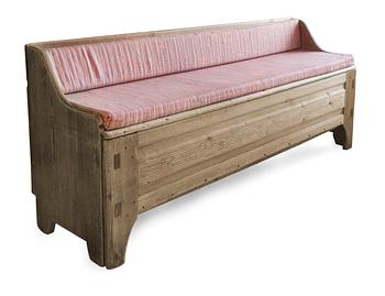 181. A FOLK ART BENCH,