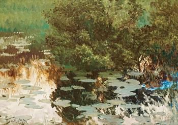 694. Bruno Liljefors, Mallards amongst Water lilies.