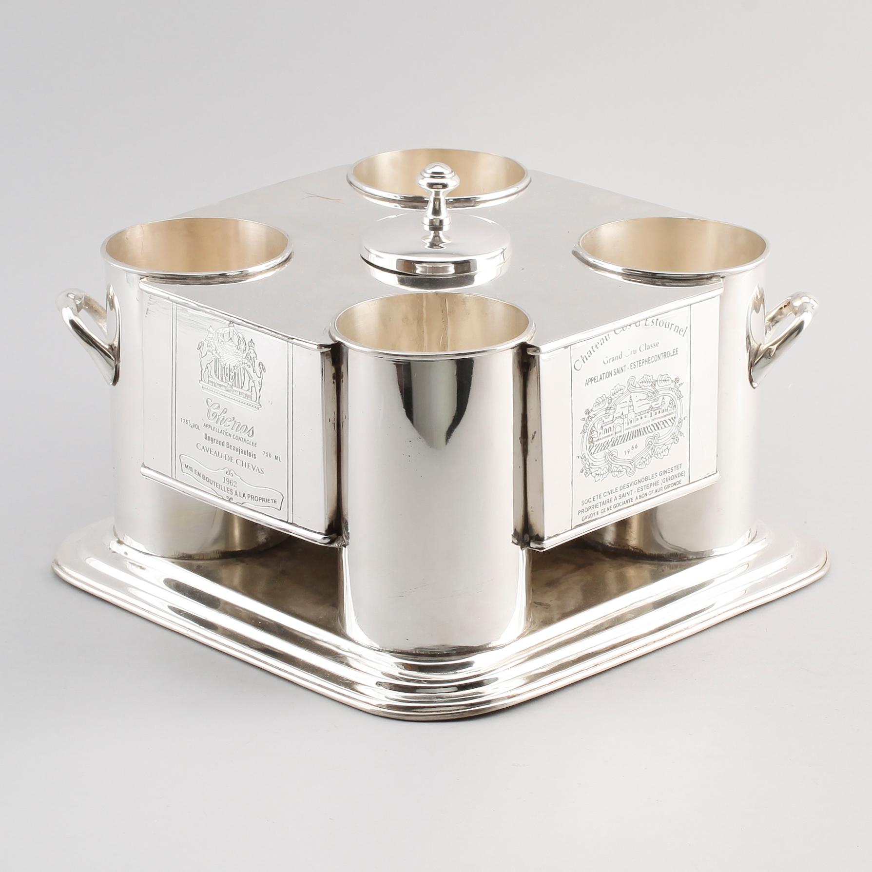 VINKYLARE, försilvrad metall, märkt Che'nas, 2000-tal.