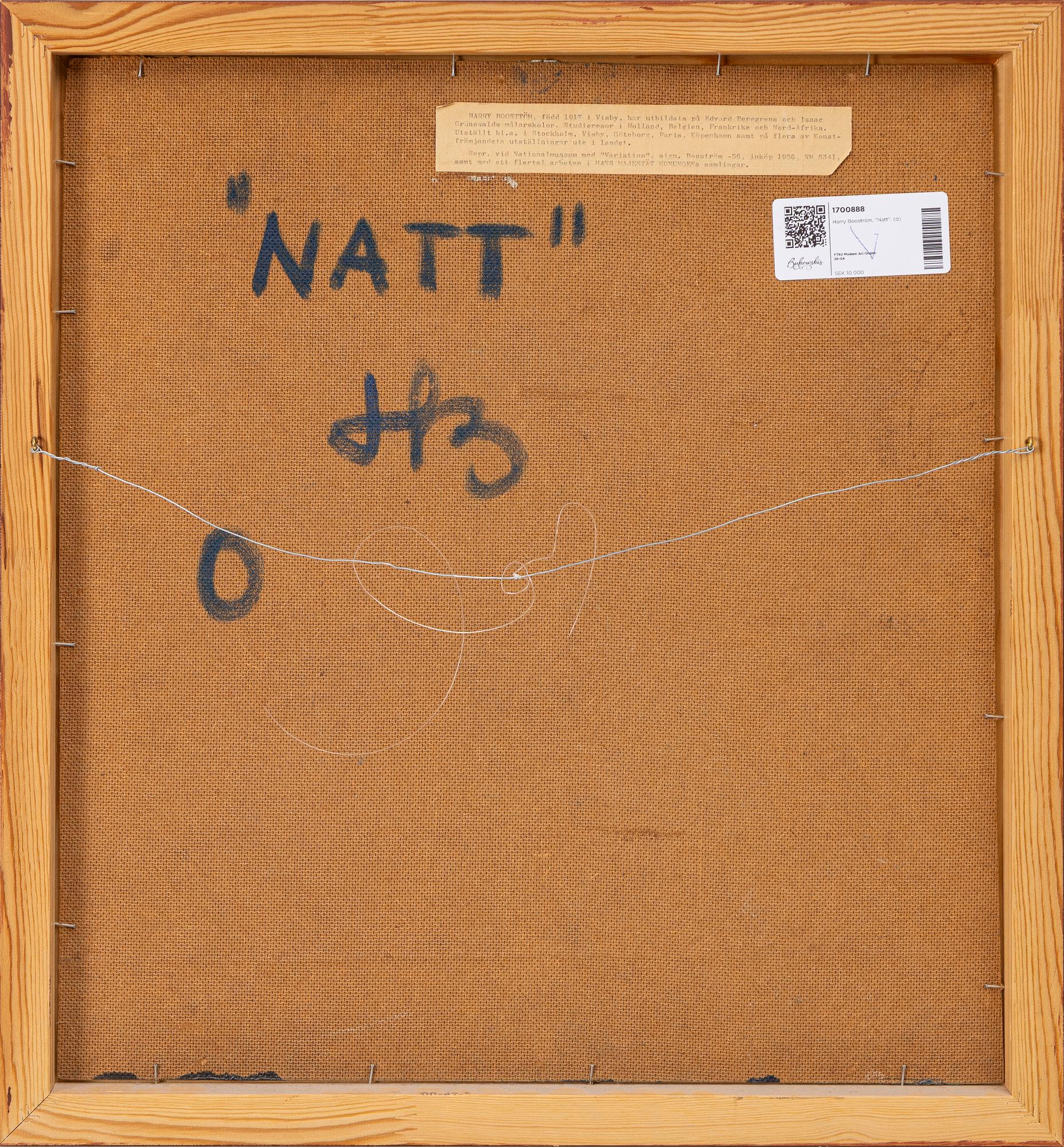 Harry Booström, "Natt".