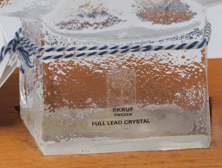 SKULPTUR, glas, Lars Hellsten, Skruf, sign o dat 1971.