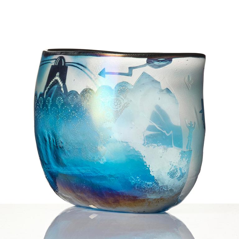 Bertil Vallien, a unique glass vase, Kosta.