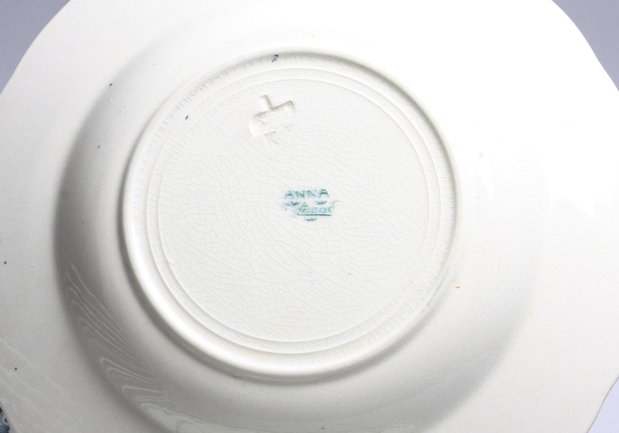 SERVISDELAR, 36 delar, flintgods, "Gröna Anna", Rörstrand.