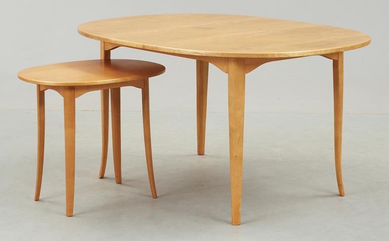 SOFFBORD, 2 st, "Ovalen", Carl Malmsten, Carl Löfving & Söner Tibro.