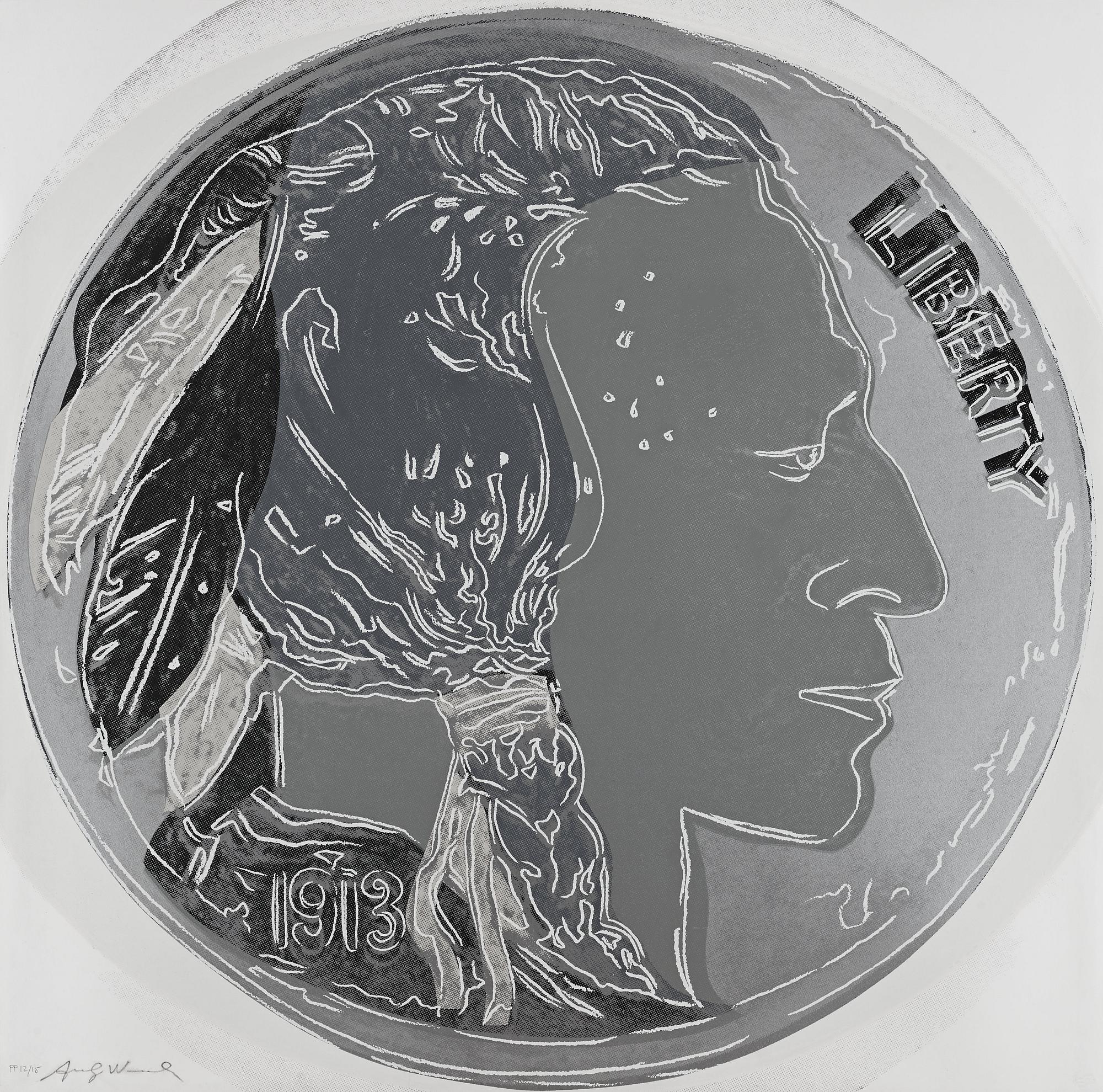 Andy Warhol, "Indian Head Nickel", from: Cowboys & Indians.