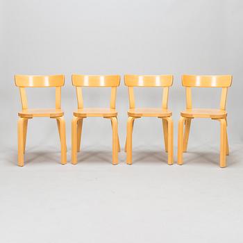 Alvar Aalto, stolar, 4 st, modell 69, Artek, 1900-talets slu.